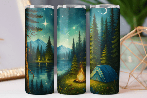 Camping Tumbler Wrap 20oz PNG Design Review