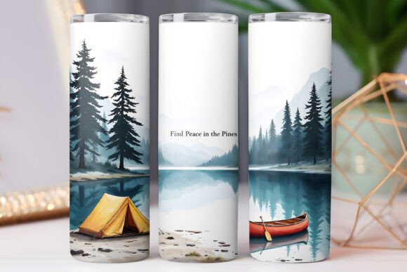 Camping Tumbler Wrap Watercolor Design Review