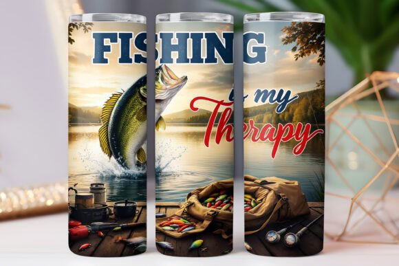 Fishing My Therapy Tumbler Wrap 20oz PNG Review