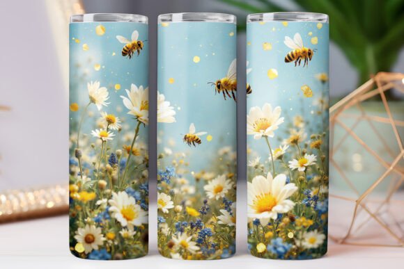 Flower Bee Tumbler Wrap Design 20oz Review