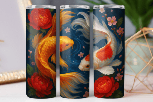 Japan Koi Fish Tumbler Art Design Wrap Review