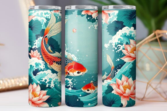 Japanese Fish Tumbler Wrap Design 20oz Review
