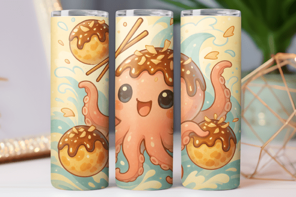 Kawaii Food Art Tumbler Wrap Design