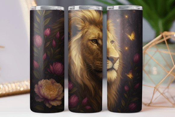 Lion Floral Tumbler Wrap Design Review