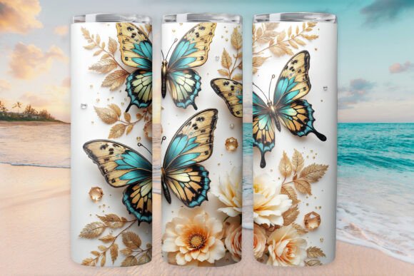 Luxury Butterfly Tumbler Wrap 20oz JPG Review