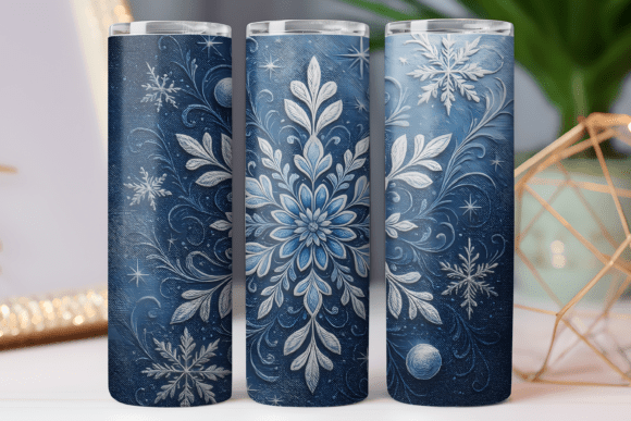 Snowflake Tumbler Wrap 20oz Design PNG Review