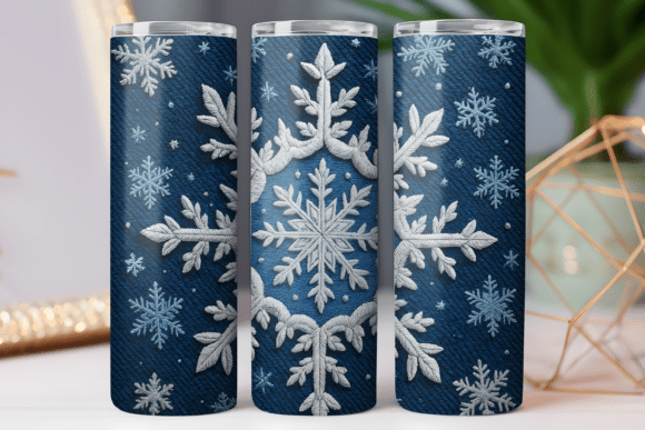 Snowflake Tumbler Wrap Design PNG Art Review