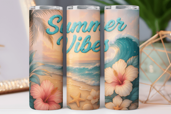 Summer Beach Tumbler Wrap Design Review