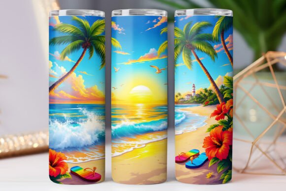 Summer Beach Tumbler Wrap Design Review
