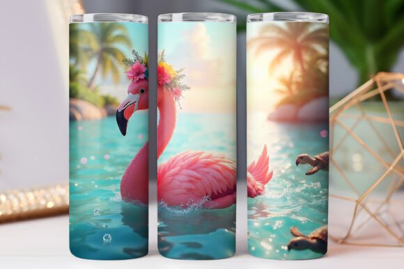 Summer Flamingo Tumbler Wrap 20oz Skinny Review